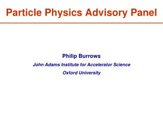 Particle Physics Advisory Panel
