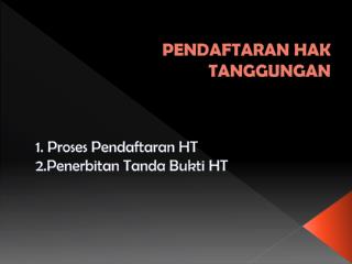 Pendaftaran Hak Tanggungan