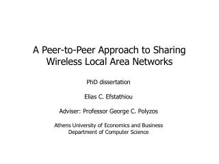 A Peer-to-Peer Approach to Sharing Wireless Local Area Networks