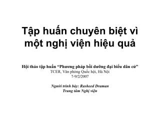 Tập huấn chuyên biệt vì một nghị viện hiệu quả