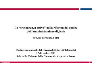 La “trasparenza attiva” nella riforma del codice dell’amministrazione digitale