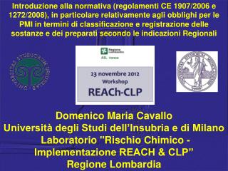 Domenico Maria Cavallo Università degli Studi dell’Insubria e di Milano
