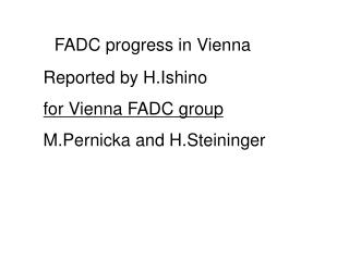FADC progress in Vienna