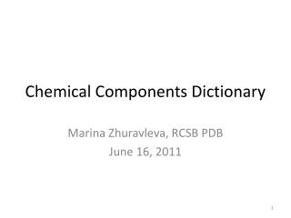Chemical Components Dictionary