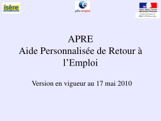 APRE Aide Personnalisée de Retour à l’Emploi