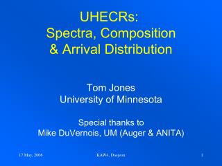 UHECRs: Spectra, Composition &amp; Arrival Distribution