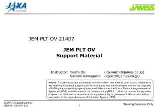JEM PLT OV Support Material