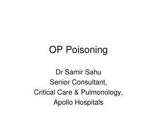 OP Poisoning