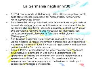 La Germania negli anni’30