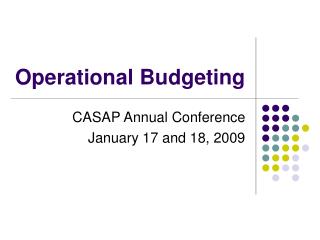 Operational Budgeting