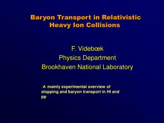 Baryon Transport in Relativistic Heavy Ion Collisions