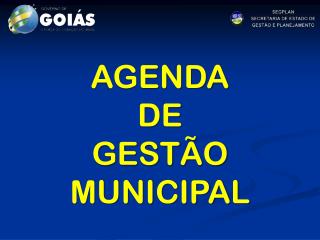 AGENDA DE GESTÃO MUNICIPAL