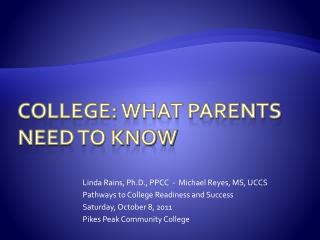 College: what parents need to know