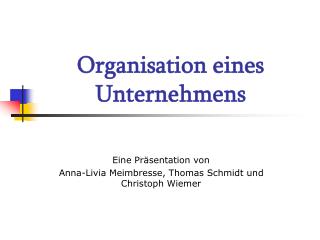 Organisation eines Unternehmens