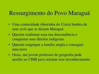 Ressurgimento do Povo Maraguá