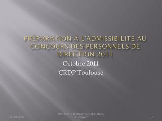 Préparation à l’admissibilité au concours des personnels de Direction 2011