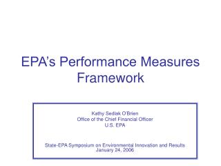 EPA’s Performance Measures Framework