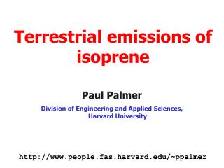 Terrestrial emissions of isoprene