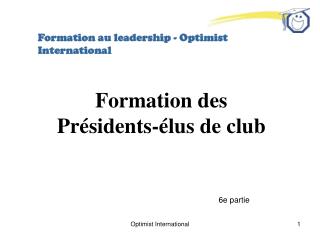 Formation au leadership - Optimist International