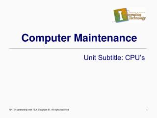 Computer Maintenance