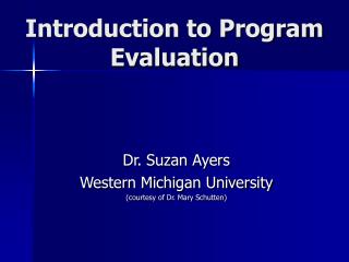 Introduction to Program Evaluation