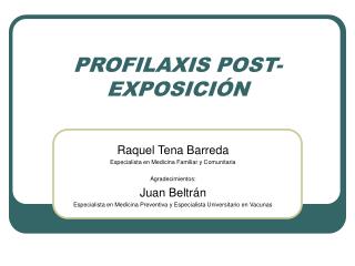 PROFILAXIS POST-EXPOSICIÓN