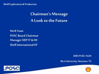 Chairman’s Message A Look to the Future