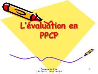 L’évaluation en PPCP