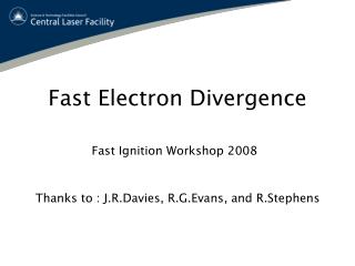 Fast Electron Divergence