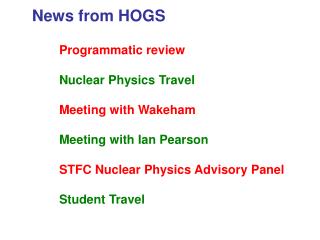 News from HOGS