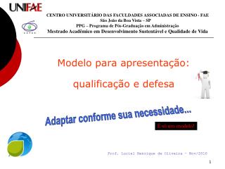 Modelo para apresentação: qualificação e defesa