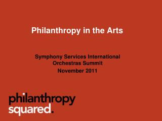 Philanthropy in the Arts