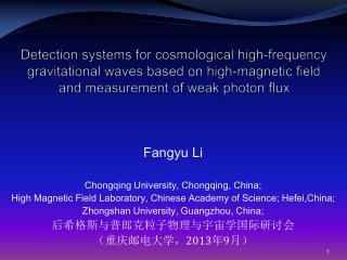 Fangyu Li Chongqing University, Chongqing, China;