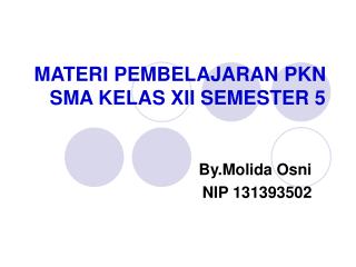 MATERI PEMBELAJARAN PKN SMA KELAS XII SEMESTER 5