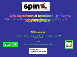 Spin dependence of constituent quarks and structure function g1