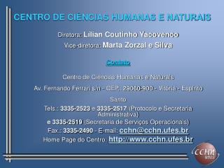 CENTRO DE CIÊNCIAS HUMANAS E NATURAIS