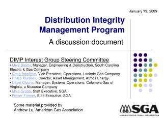 Distribution Integrity Management Program