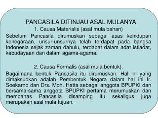 PANCASILA DITINJAU ASAL MULANYA