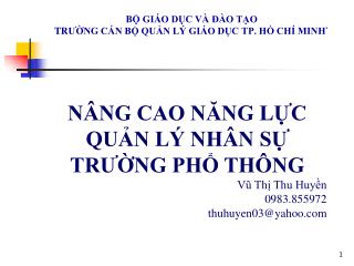 B Ộ GIÁO DỤC VÀ ĐÀO TẠO TR ƯỜNG CÁN BỘ QUẢN LÝ GIÁO DỤC TP. HỒ CHÍ MINH`