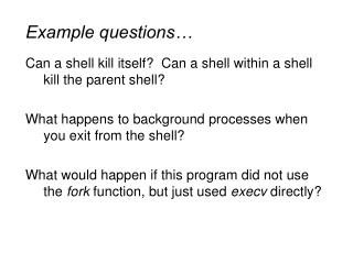 Example questions…
