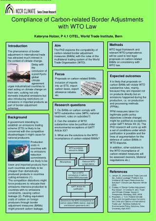 Compliance of Carbon-related Border Adjustments with WTO Law