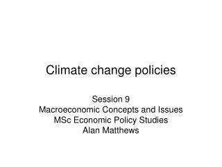 Climate change policies