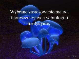 Wybrane zastosowanie metod fluorescencyjnych w biologii i medycynie.