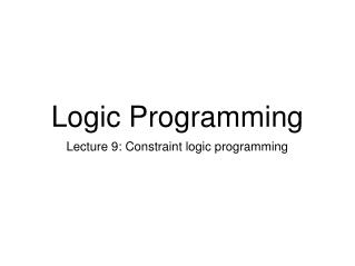 Logic Programming