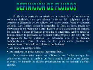 DEFINICIÓN DE FLUIDOS