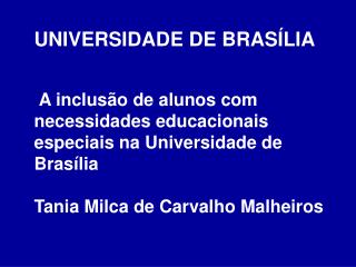 UNIVERSIDADE DE BRASÍLIA