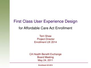 First Class User Experience Design