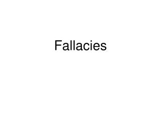 Fallacies