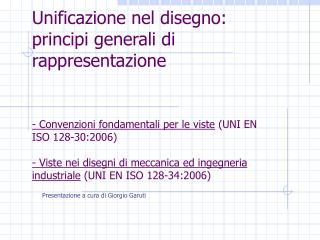 Unificazione nel disegno: principi generali di rappresentazione