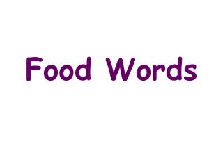 Food Words